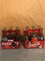 Lot 2 6 pack coca cola bottles Christmas edition
