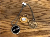 LOT 3 Elvis Presley 2 Necklaces 1 Key chain