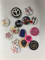 LOT 15 ASSORTED BUTTON PINS