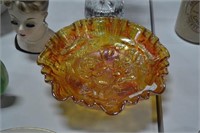 carnival rose glass dish