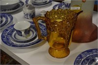 Amber vintage water pitcher