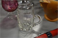 Heavy cut glass mug