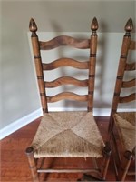 4 ACRON LADDER BACK CHAIR WITH GRASS SEATS