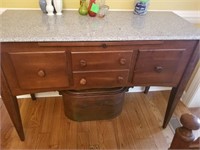 ASHLEY CHERRY SHAKER STULE SERVER WITH GRANITE TOP