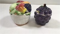 Ceramic fruit jelly/jam server and ceramic grape