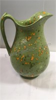 Large green,orange, & yellow splattered ceramic
