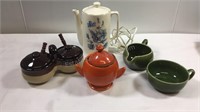 Ceramic electric tea kettle flower pattern, set