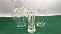 Three glass vase variety