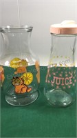 Vintage Garfield glass pitcher and vintage glass