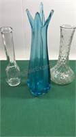 Three decorative glass vase variety