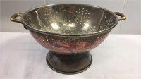 Vintage footed metal colander