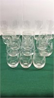 17 piece set of Crystal wine and shot glasses