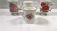 Floral coffee cups