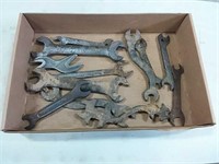 assortment of antique wrenches