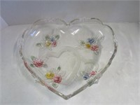 Beautiful heart shaped glass dish with