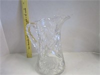 American Brillant Buzzsaw glass pitcher; heavy