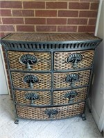 Metal and Whicker Patio Chest