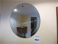 Antique Round Embossed Mirror