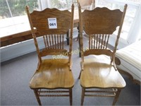 Four Reproduction Press Back Chairs