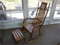 Vintage Amish Rocking Chair & Footstool