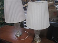 Two Lead Crystal Table Lamps