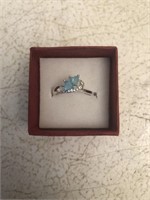 Light Blue Gemstone Ring - Size 7