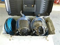 2 face masks with air hose