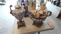 Brass & Porcelain Urn & Tourine
