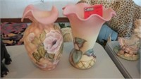 Two Fenton Painted Vases