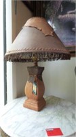 Two Lady Scotland Leather Lamps