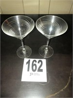 (2) 7" Martini Glasses