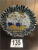 13x13" Hand Painted Plate by B Mywenya in