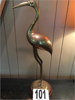Brass Heron on Stand 25" Height