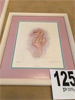 Framed Sea Horse Print 659/1500 (Signed by
