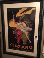 47x67" Cinzano Frame & Print