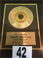 Framed Elvis Presley 50th Anniversary Gold Record