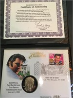 Elvis Presley First Day Cover Stamp & Coin No.