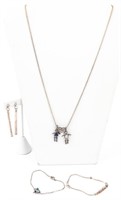 Jewelry Sterling Silver Necklace, Earrings +