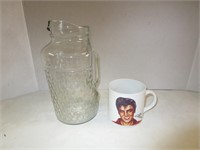 Elvis Presley collectible mug & glass pitcher
