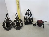 Cast iron candle holders