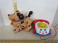 Navystar dog pulll toy & Fisher Price phone toy
