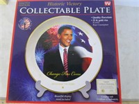 Historic collectible plate; President Obama