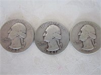 1948 S, 1942 S, 1941 S, Silver Washinton Quarters