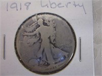 1918 Walking Liberty Half Dollar (poor condition)