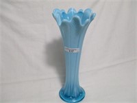 Fenton 11" blue opal Feathers vase- Not CG