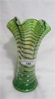 Imp Green 7" Double Spout Ripple Vase Lacks Color