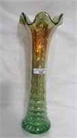 Imp Lime/ Vaseline 12" Ripple Vase