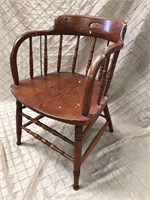 Barrel Back Wood Chair