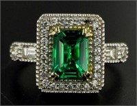 14kt Gold 2.22 ct Emerald & Diamond Ring
