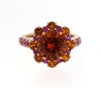 Elegant 6.50 ct Orange & Pink Sapphire Ring